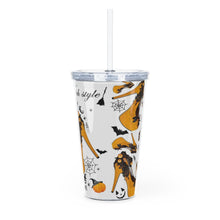 Load image into Gallery viewer, Plastic Tumbler with Straw 'Halloween'