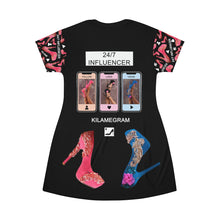 Load image into Gallery viewer, Tone T-Shirt Dress '24/7 Influencer'