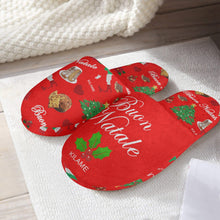 Load image into Gallery viewer, Unisex Classic Cotton Slippers 'Buon Natale'