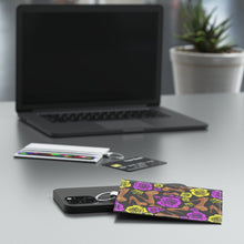 Load image into Gallery viewer, Saffiano Leather Card Holder 'Purple Gold'