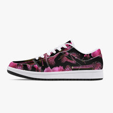 Load image into Gallery viewer, Low-Top Leather Sneakers - White/Black 'Pink crystals shoes'