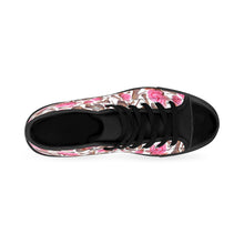 Load image into Gallery viewer, Women's High-top Sneakers 'Rose pink flower'