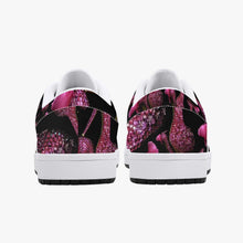 Load image into Gallery viewer, Low-Top Leather Sneakers - White/Black 'Pink crystals shoes'