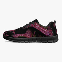 Load image into Gallery viewer, Classic Lightweight Mesh Sneakers - White/Black 'Pink crystals shoes'