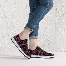 Load image into Gallery viewer, Low-Top Leather Sneakers - White/Black 'Pink crystals shoes'