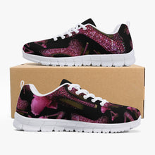 Load image into Gallery viewer, Classic Lightweight Mesh Sneakers - White/Black 'Pink crystals shoes'