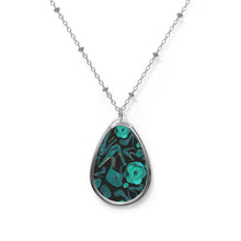 Load image into Gallery viewer, Oval Necklace 'Green crystals shoes'