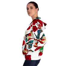 Load image into Gallery viewer, Women’s Full-Zip Hoodie 'Fiori tricolore'