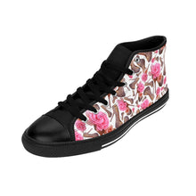 Load image into Gallery viewer, Women's High-top Sneakers 'Rose pink flower'