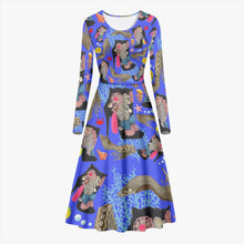Load image into Gallery viewer, Women's Long-Sleeve One-piece Dress 'Blue Ocean'