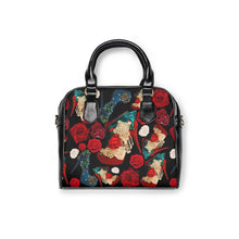 Load image into Gallery viewer, Shoulder Handbag 'Fiori rosso nero'