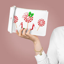 Load image into Gallery viewer, Clutch Bag Gaia Peppermint 'Happy Holidays'