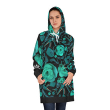Load image into Gallery viewer, Women's Hoodie Dress 'Rose Verdi'