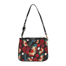 Load image into Gallery viewer, Small Shoulder Bag 'Fiori rosso nero'