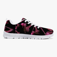 Load image into Gallery viewer, Classic Lightweight Mesh Sneakers - White/Black 'Pink crystals shoes'