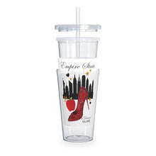 Load image into Gallery viewer, Plastic Tumbler with Straw 'Empire State of dreams'