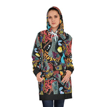 Load image into Gallery viewer, Women's Hoodie Dress Ursula 'Dark Glam Sea'