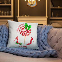 Load image into Gallery viewer, Pillow Green Bow 'Peppermint'
