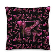 Load image into Gallery viewer, Pillow 'Pink crystals shoes'