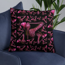 Load image into Gallery viewer, Pillow 'Pink crystals shoes'