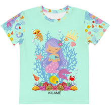 Load image into Gallery viewer, Kids crew neck t-shirt 'Viola Mermaid' 2-7