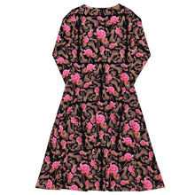 Load image into Gallery viewer, Long sleeve midi dress 'Black Rose'