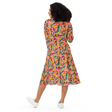 Load image into Gallery viewer, Long sleeve midi dress 'Tropical'