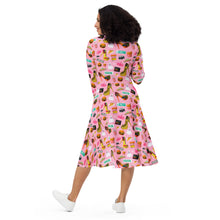 Load image into Gallery viewer, Long sleeve midi dress Pink Show 'Pop Princess'