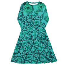 Load image into Gallery viewer, Long sleeve midi dress 'Rose verdi'