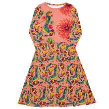 Load image into Gallery viewer, Long sleeve midi dress 'Tropical'