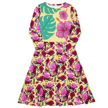 Load image into Gallery viewer, Long sleeve midi dress 'Jungle Flower'