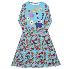 Load image into Gallery viewer, Long sleeve midi dress 'Alice Shoes'