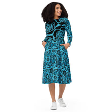 Load image into Gallery viewer, Long sleeve midi dress 'Blue Sky'