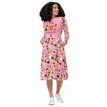 Load image into Gallery viewer, Long sleeve midi dress Pink Show 'Pop Princess'