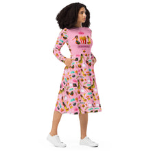 Load image into Gallery viewer, Long sleeve midi dress Pink Show 'Pop Princess'