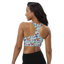 Load image into Gallery viewer, Longline sports bra 'Alice in wonderland'