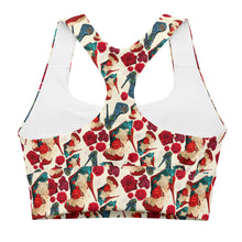 Load image into Gallery viewer, Longline sports bra 'Fiori tricolore'