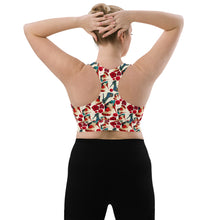 Load image into Gallery viewer, Longline sports bra 'Fiori tricolore'