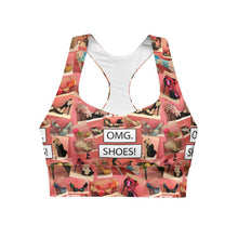 Load image into Gallery viewer, Longline sports bra 'OMG. Shoes!'