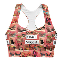 Load image into Gallery viewer, Longline sports bra 'OMG. Shoes!'