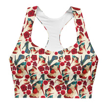 Load image into Gallery viewer, Longline sports bra 'Fiori tricolore'