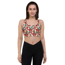 Load image into Gallery viewer, Longline sports bra 'Fiori tricolore'