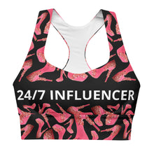 Load image into Gallery viewer, Longline sports bra '24/7 Influencer'