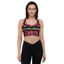 Load image into Gallery viewer, Longline sports bra '24/7 Influencer'