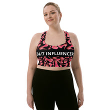 Load image into Gallery viewer, Longline sports bra '24/7 Influencer'