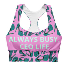 Load image into Gallery viewer, Longline sports bra 'Always busy'