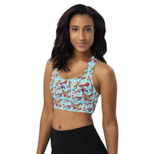 Load image into Gallery viewer, Longline sports bra 'Alice in wonderland'