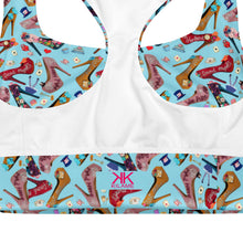 Load image into Gallery viewer, Longline sports bra 'Alice in wonderland'
