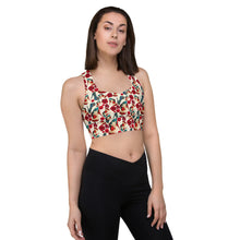 Load image into Gallery viewer, Longline sports bra 'Fiori tricolore'