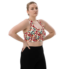 Load image into Gallery viewer, Longline sports bra 'Fiori tricolore'